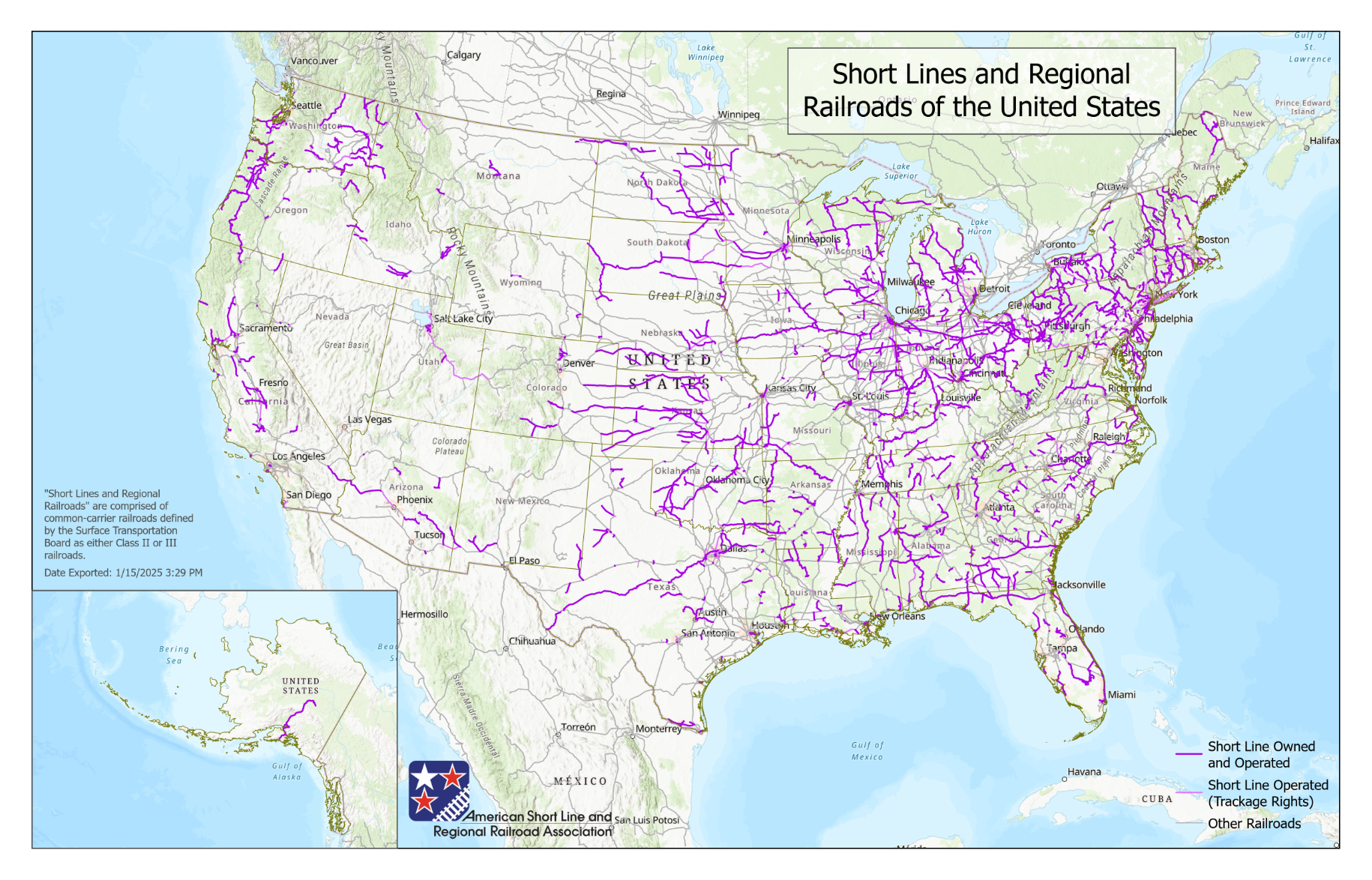National Short Line Map